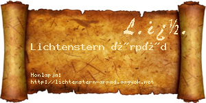 Lichtenstern Árpád névjegykártya
