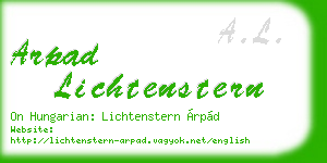 arpad lichtenstern business card