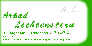 arpad lichtenstern business card